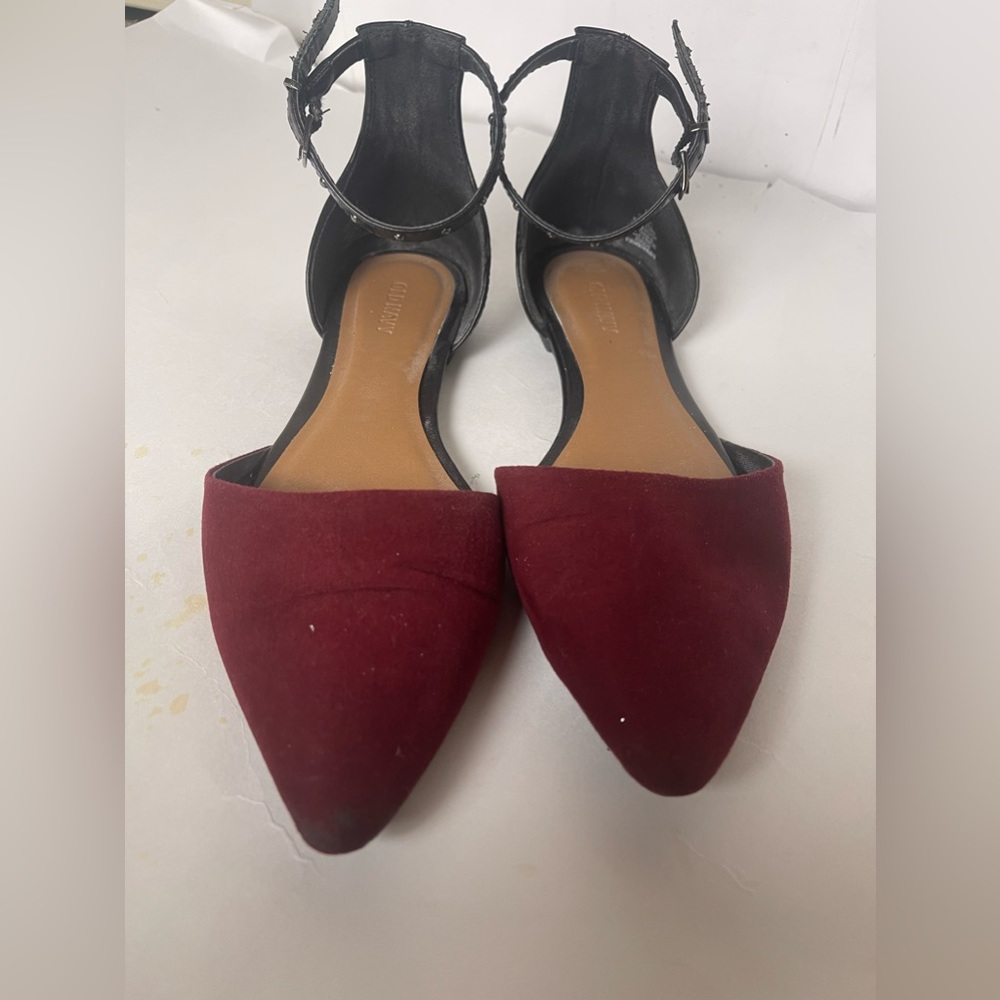 Old Navy Suede Studded Ankle Strap Flats Size 8 - Picture 5 of 7